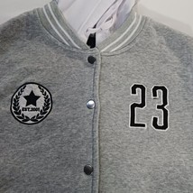 New Look Varsity Jacket #23 Youth Gray & White Snap Buttons Hoodie Size Large image 10