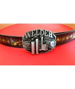 WELDER BELT LEATHER Genuine Cowhide 1 1/2&quot; and Matching epoxy WELDER  Bu... - $39.55