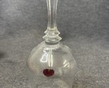 Vintage Glass Bell I Love You Red Heart Clapper - £5.52 GBP