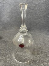 Vintage Glass Bell I Love You Red Heart Clapper - £5.48 GBP