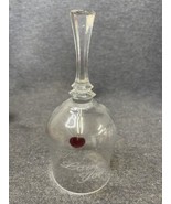 Vintage Glass Bell I Love You Red Heart Clapper - £5.52 GBP
