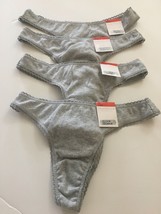 4-Pack Mix Charter Club Pretty Cotton Thong Size XS Heather Grey NWT - £8.83 GBP