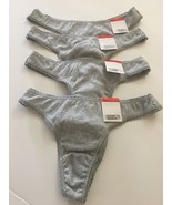 4-Pack Mix Charter Club Pretty Cotton Thong Size XS Heather Grey NWT - £8.61 GBP