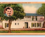 Home of Clark Gable Brentwood Highlands California CA UNP Linen Postcard O4 - $4.90