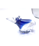 Art Glass Polar Bear Paperweight Figurine Blue &amp; Clear 4&quot; x 2.5&quot; - £21.88 GBP