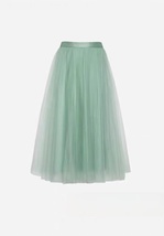 Mint Green Tulle Midi Skirt Outfit Green Wedding Bridesmaid Tulle Skirts Custom