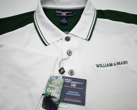 NWT Pro Celebrity Green and White W&amp;M William and Mary Cool Plus Polo Sh... - £29.25 GBP