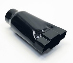 Exhaust Tip Long 2.50" Inlet 4.75" Outlet 9.00" Long Chevy Gloss Black Bowtie St - $45.50