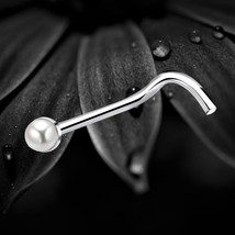 925 Sterling Silver 1.5mm Pearl Nose Stud Screw Pin White Classic Minima... - $8.81
