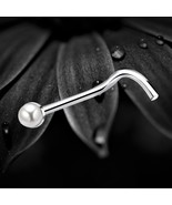 925 Sterling Silver 1.5mm Pearl Nose Stud Screw Pin White Classic Minima... - $164.59 MXN