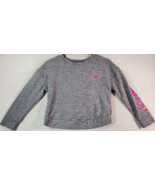 Hurley Cropped Sweatshirt Girls Medium Gray Long Raglan Sleeve Round Nec... - $13.47