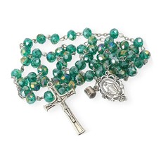 Nazareth Store Green Crystallized Beads Rosary Beaded Our - £41.17 GBP