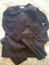 Vintage Sheri Martin New York Brown Sparkle Shirt Pants  Woman&#39;s 16/8 - £7.78 GBP
