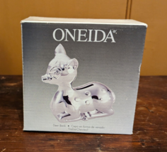 VTG Oneida Silver Plated Silverplate 4&quot; Deer Fawn Bank In Box - £11.52 GBP