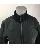 Prana Womens Quilted Jacket Black Zip Up Breathe Ribbed Moc Neck Stretch XS - $42.99 CAD
