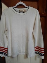 Faded Glory Vintage Star Print Patriotic American USA Sweater Sz L (12/14) - £13.39 GBP