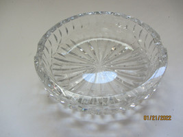 Vintage HEAVY Lead Crystal Cut Clear Glass Ashtray 5.125&quot; inches - £7.85 GBP