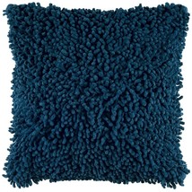Blue Boho Textured Modern Down Throw Pillow - £53.61 GBP
