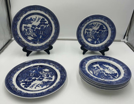 2- Johnson Brothers Blue Willow Dinner Plates &amp; 6 Bowls - £193.31 GBP