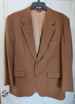 Vtg Bill Blass 100% Camel Hair Men&#39;s Sport Coat Blazer Jacket-Union Made USA 48R - £36.19 GBP
