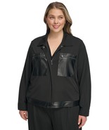 calvin-klein-plus-size-faux-leather-trim-lo-black-0x - $43.50 CAD