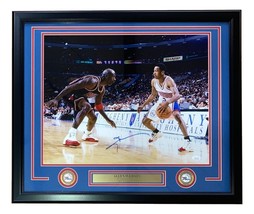 Allen Iverson Signed Framed 16x20 76ers vs Michael Jordan Photo JSA ITP - £182.30 GBP