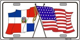 United States Dominican Republic Crossed Flags Metal Novelty License Pla... - $14.95