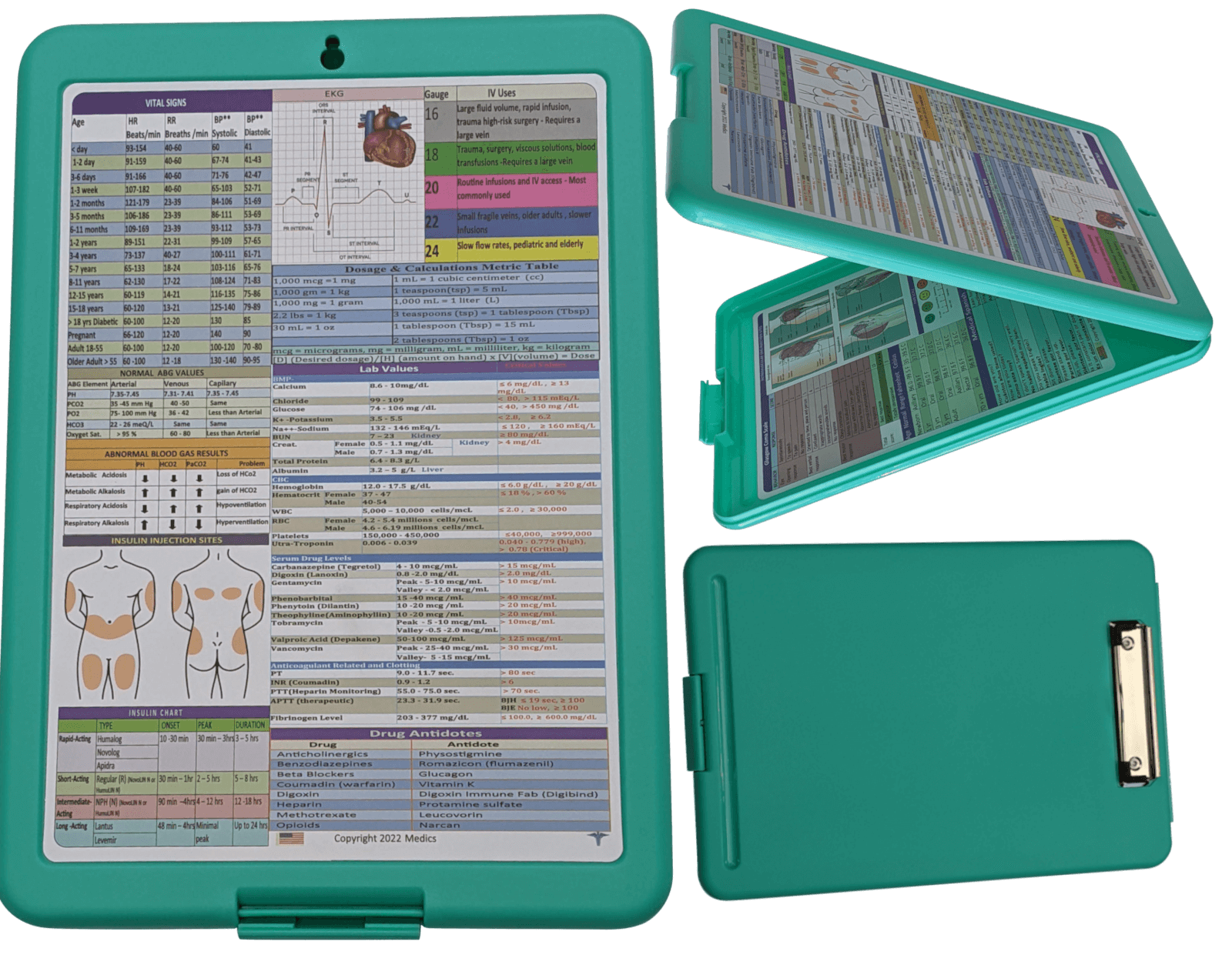 Nursing Clipboard  -MINT  -reference sheets -great for clinical - $19.79
