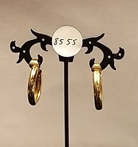 Vintage Gold Tone Hoop Clip On Earrings - £10.17 GBP
