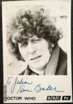 Tom Baker: Dr.Who (Dr.Who) Original Hand Sign Bbc Tv Autograph Card (Rare) - $257.40