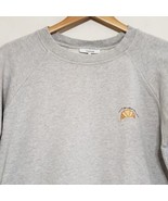 Ganni Croissant Sweatshirt Heather Gray Embroidered Womens Large - £29.58 GBP