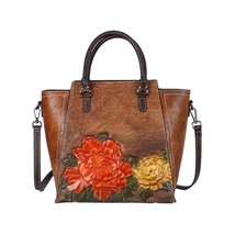 Handmade Embossing Handbags Women Bags Designer New Large Capacity Vintage Lady  - £118.03 GBP