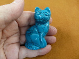 Y-CAT-SIC-773) blue Sodalite KITTY CAT gemstone gem carving figurine I l... - £13.70 GBP