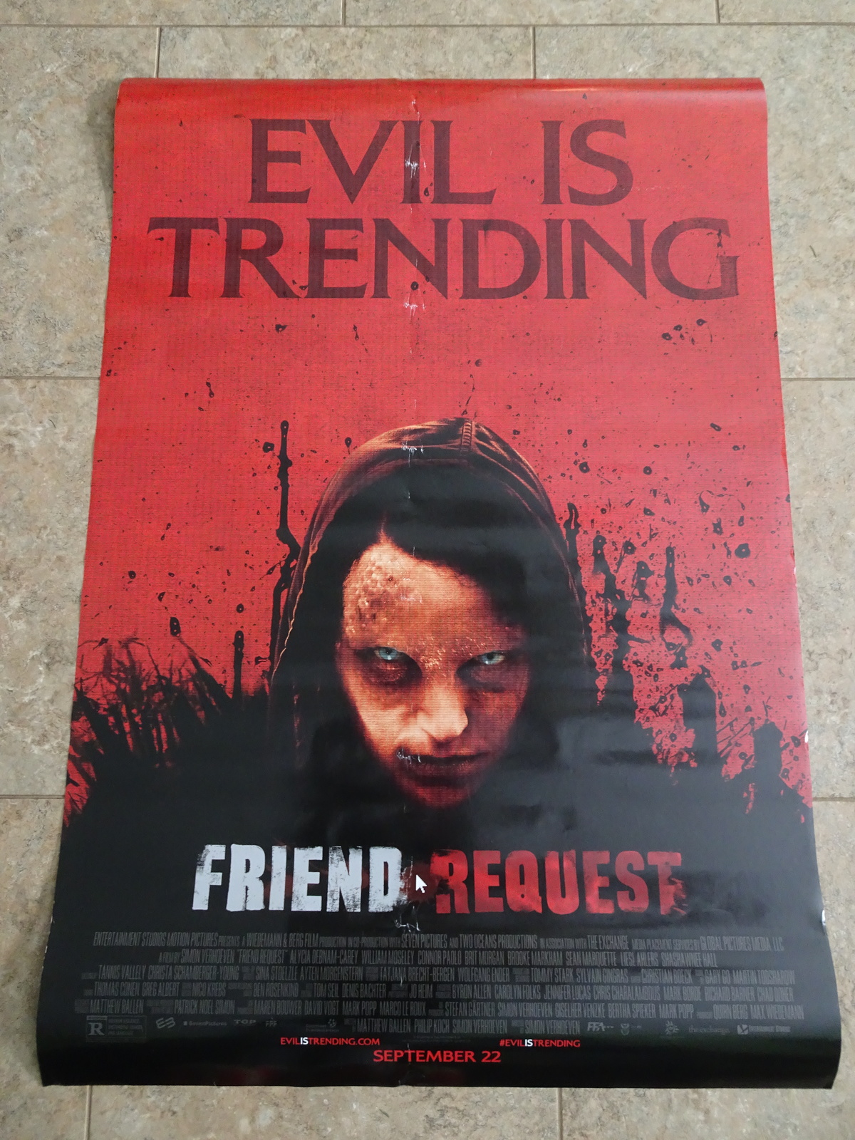 FRIEND REQUEST - MOVIE POSTER WITH ALYCIA DEBNAM-CAREY - $4.00