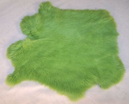 2 GREEN GENUINE RABBIT SKIN new solf leather tan hide fur pelt craft skins bunny - £11.38 GBP