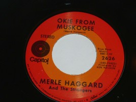 Merle Haggard Okie From Muskogee If I Had Left It Up To You 45 Rpm Record - $11.99