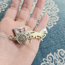 Vintage Silver Horse &amp; Carriage Necklace - $39.99
