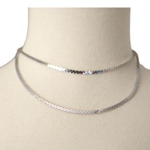 Monet Silver Tone Serpentine Chain Necklace 28&quot; Shiny Elegant Vintage 90... - £18.18 GBP