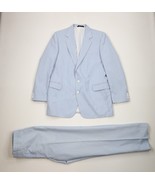Vintage 70s Streetwear Mens 42L 2 Piece Pinstriped Suit Wedding USA Pant... - $3,453.84 MXN