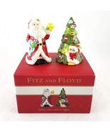 Fitz Floyd Christmas Holiday Salt Pepper Shaker Set Santa Claus Christma... - £11.86 GBP