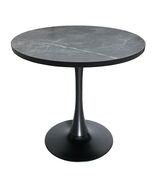 LeisureMod 36&quot; Round Dining Table with Modern MDF Top  Gloss Finish Bla... - $3,994.51 MXN