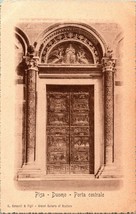 Vtg Postcard - Pisa Italy - Duomo Porta Centrale - G. Barasanti &amp; Figli Undiv - £4.79 GBP