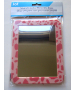 Jot Pink Design Magnetic Mirrors Use For Lockers or Office 7&quot; X 5&quot; Pkg N... - £7.72 GBP