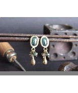 Diamond earrings. 14k yellow gold earrings 1.66ct&#39; Blue Rose Cut Diamond... - $1,429.03 CAD