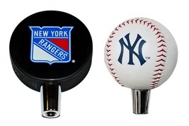 New York Rangers Hockey Puck And New York Yankees Baseball Beer Tap Hand... - $55.99