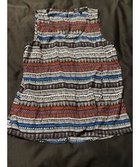 Sara Michelle Sleeveless Multicolor Geometric Print Top Black White Red ... - $10.50