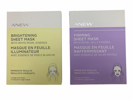 AVON ANEW Sheet Mask BRIGHTENING &amp; FIRMING 4 ct per box NEW - £19.54 GBP