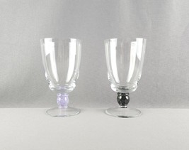 Crystal Wine Goblets Purple &amp; Green Water Tea Drinking Glasses (Set of 2... - $29.70