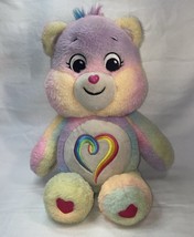 Care Bears 14&quot; Plush Togetherness Bear Rainbow Heart 2021 Stuffed Animal Toy - £7.75 GBP