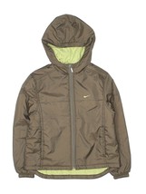 NIKE Olive Green Hoodie Logo Workout Jacket - Junior Size Activewear Medium - £47.16 GBP